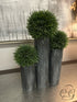 3 Charcoal Ceramic Pots Attached With Faux Greenery Home Decor