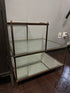 3-Tier Side Table With 1/2 Glass Top Mirrored Bottom Shelf & Gold Metal Frame 21x24x24’’ End