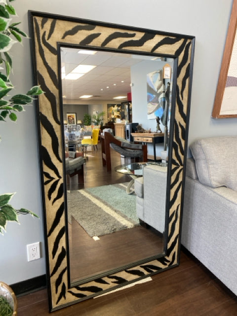 Zebra Print Framed Wall Mirror