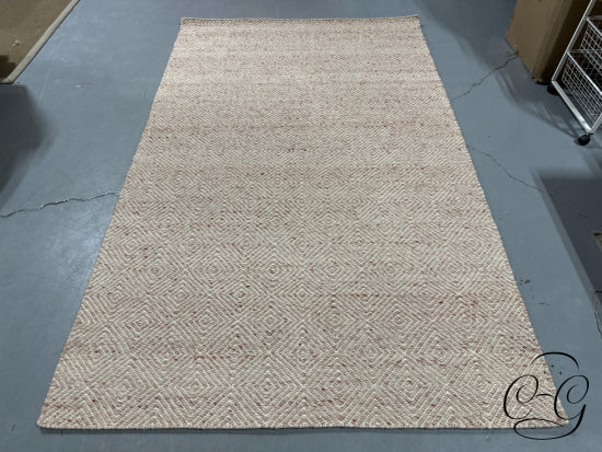 5X8’ Ash Rose Diamond Pattern Wool Blend Area Carpet Rug