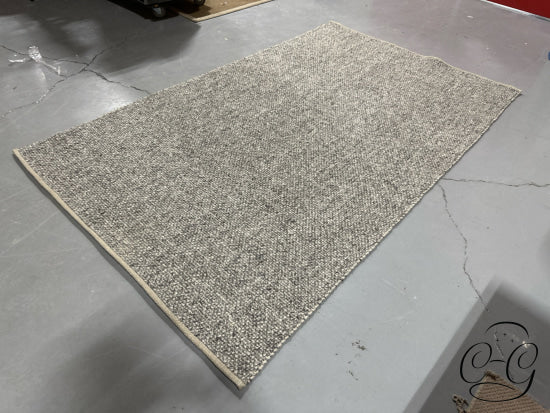 5X8’ Fog Gray Wool Blend Area Carpet Rug