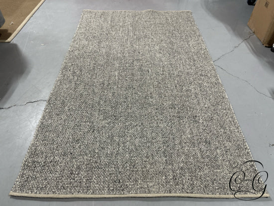 5X8’ Fog Gray Wool Blend Area Carpet Rug