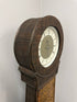 Brown Rattan & Wood Grandmother Clock With Door, Storage, 2 Drawers