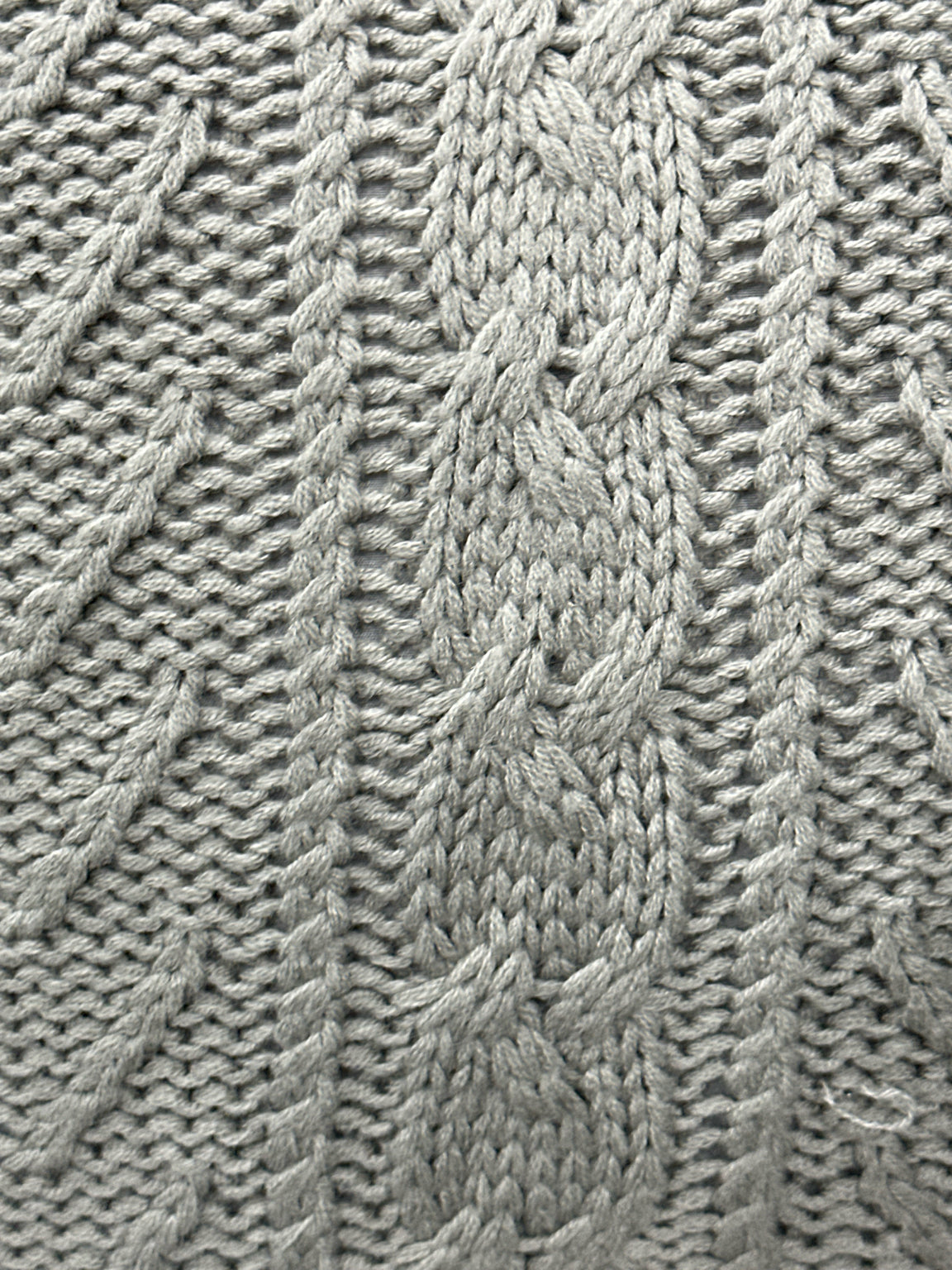 Square Grey Knitted Toss Pillow