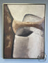 Abstract Brown Cream Grey Canvas In Silver Frame Artwork