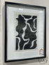 Abstract Picture Black & White In Black With Silver Frame I 20x26’’ Artwork