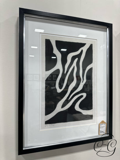 Abstract Picture Black & White In Black With Silver Frame III 20x26’’ Artwork