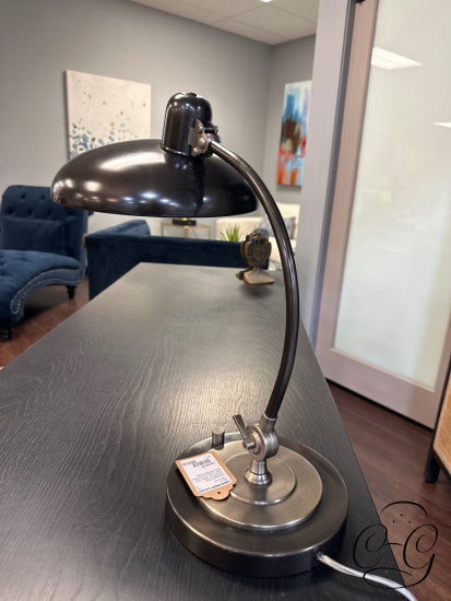 Adjustable Dark Grey/Brown Metal Task Desk Lamp Table