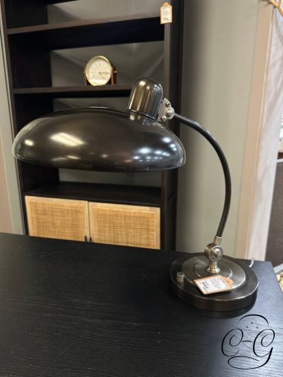 Adjustable Dark Grey/Brown Metal Task Desk Lamp Table