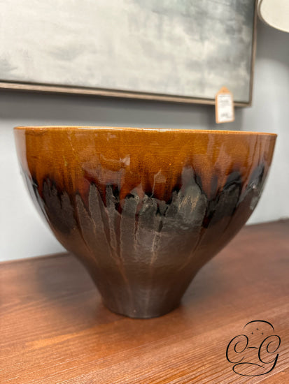 Amber With Sparkle Grey Detailing Ceramic Bowl