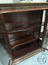 Antique 2 Door Cabinet With Inlayed Glass Shelves Drawers