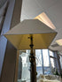 Antiqued Metal Base Floor Lamp With Cream Bell Shade 15x61’’ Floor Lamp