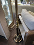 Antiqued Metal Base Floor Lamp With Cream Bell Shade 15x61’’ Floor Lamp