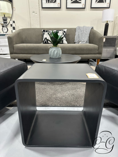 Black Accent Table With Open Design Display Space