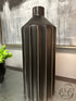 Black Ceramic Vase With White Vertical Lines