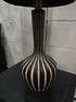 Black & Cream Strip Base Table Lamp With Long Shade