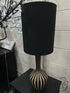 Black & Cream Strip Base Table Lamp With Long Shade