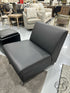 Black Faux Leather Armless Chair With Chrome Finish Legs