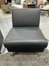 Black Faux Leather Armless Chair With Chrome Finish Legs