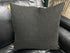 Black & Grey Toss Pillow With Line Pattern Fabric Back