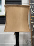 Black Rippled Body Table Lamp With Square Gold Shade