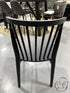 Black Stained Oak Shaker Style Dining Chair W/Spindle Curved Back