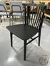 Black Stained Oak Shaker Style Dining Chair W/Spindle Curved Back