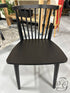 Black Stained Oak Shaker Style Dining Chair W/Spindle Curved Back