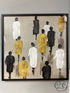 Black & White With Gold Abstract Figurative Art Artwork