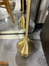 Brass Finish Steel Barbell Style Slim-Profile Floor Lamp