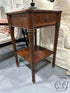 Brown Accent Table With Drawer & Shelf