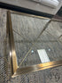 Brushed Brass Metal Framed Coffee Table With Glass Top ’X’ Base