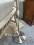 Brushed Chrome Floor Lamp With White Glass Shade