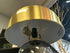 Brushed Gold Metal Dome Shade Table Lamp W/Grey Glass Base