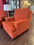 Burnt Orange Wool Blend Fabric Arm Chair With Brown Wood Base/Legs 35x38x42’’ Arm Chair