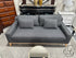 Carbon Grey Bench Seat Sofa W/Exposed Natural Oak Wood Base