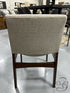 Chalk Grey Fabric Dining Chair W/Solid Rubberwood Legs/Frame Walnut Finish