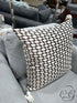 Charcoal W/Cream Stitched Pattern Toss Pillow Cream Corner Tassels