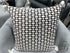 Charcoal W/Cream Stitched Pattern Toss Pillow Cream Corner Tassels