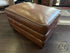 Chestnut Top Grain Leather Ottoman W/Accent Stitching Black Edging