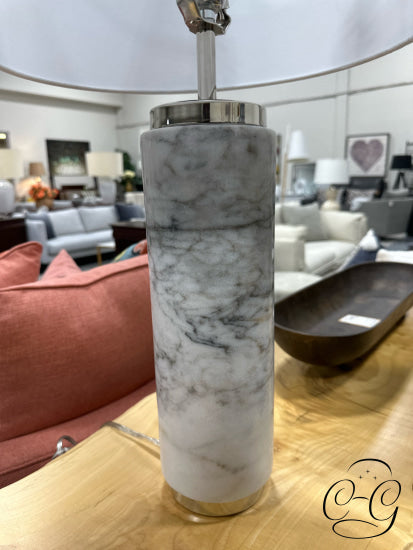 Cortina Marble Base Table Lamp With White Shade