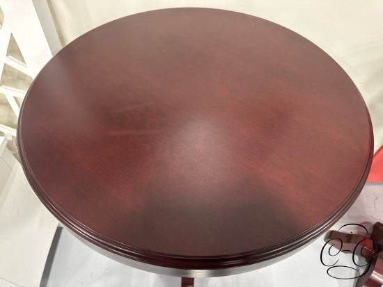 Custom Made Cherry Wood Round Bar Table W/Pedestal Base 26x43’’ Bar table