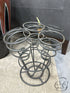 Dark Metal Swirl Design 6 Bottle Table Top Wine Rack Home Decor