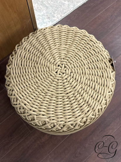 Dawn Natural Rope Pouf W/Quick Dry Foam Aluminum Frame Home Decor