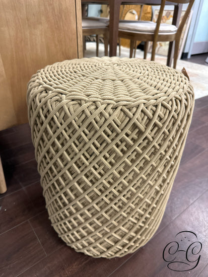 Dawn Natural Rope Pouf W/Quick Dry Foam Aluminum Frame Home Decor