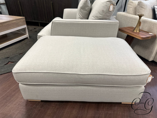 Dove Grey Lg Rectangular Ottoman With Light Finish Legs 48x32x19’’ Ottoman