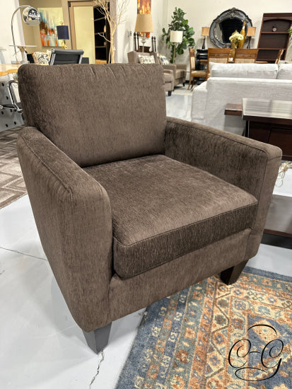 Elite Sofa Designs Cocoa Brown Fabric Arm Chair Dark Legs