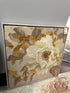 Embellished With Gold Leaf Flowers Picture In White Washed Frame