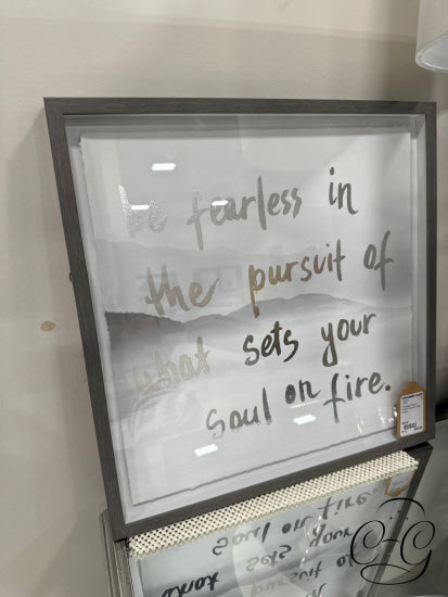 ’Fearless Pursuit’ Framed Quote In Grey Frame Picture