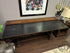 Fold Out Distressed Medium Brown Console Table W/Metal Detailing Scrolled Base
